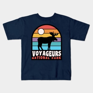 Voyageurs National Park Moose Minnesota Badge Kids T-Shirt